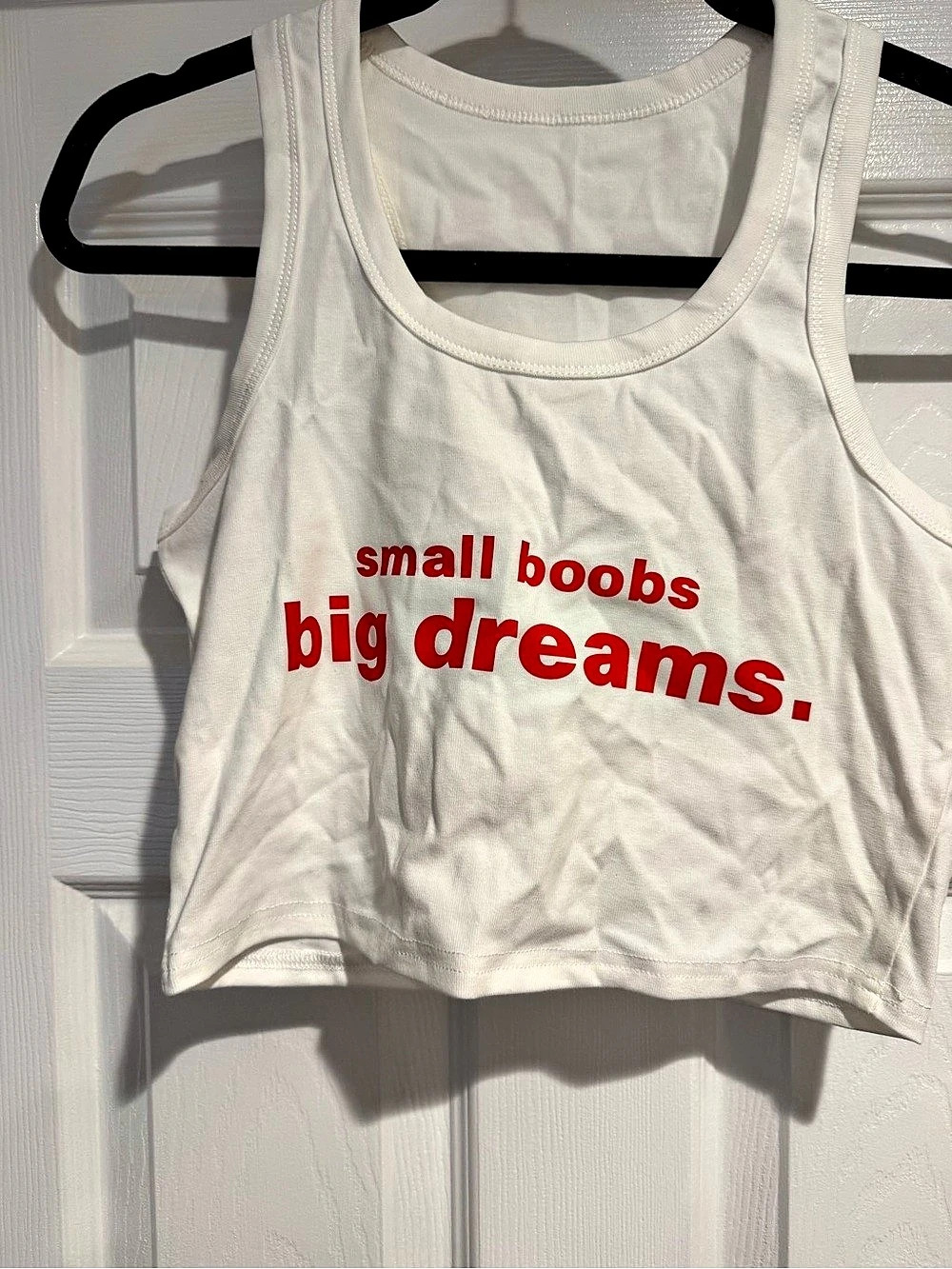 Graphic Crop Tank in White Medium